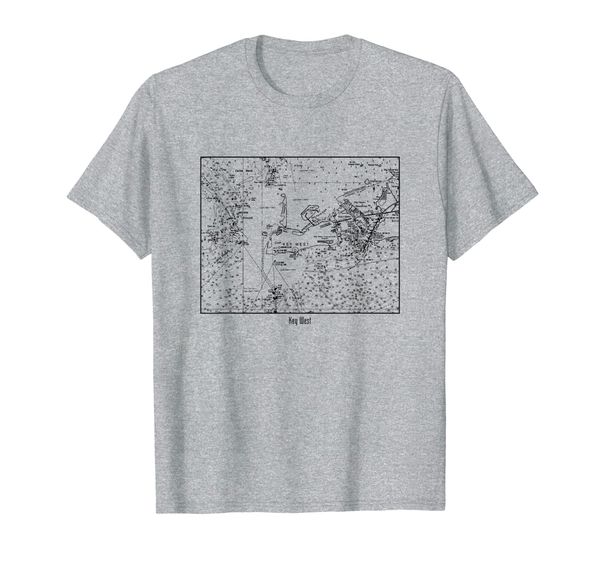 

key west nautical marine chart t-shirt, White;black