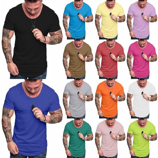 

men's t-shirt slim fit o-neck short sleeve casual hip hop cotton summer fashion basic large size t-shirts, White;black