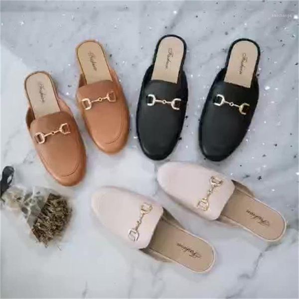 

slippers women sandals female summer wear fashion lazy one pedal net red ins half ladies casual slides outdoor, Black