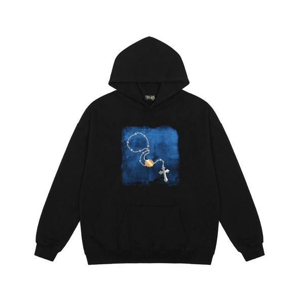 

men's hoodies & sweatshirts creative print mens autumn casual simpleloose long sleeve pullover men, Black