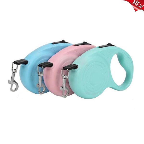 

3m/5m automatic retractable dog leash belt puppy pet flexible walking traction rope cat extending running leads training collars & leashes