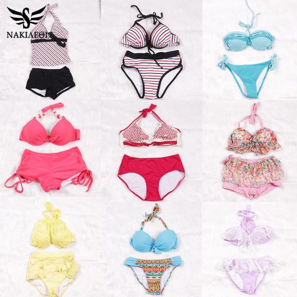 

women's swimwear nakiaeoi 2021 est bikinis women swimsuit lowwaist bathing suit biquinis push up bikini set vintage beach wear, White;black