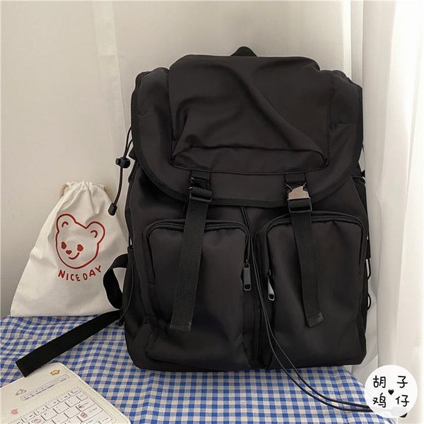 

all-match backpack large capacity tooling style male and female schoolbag travel