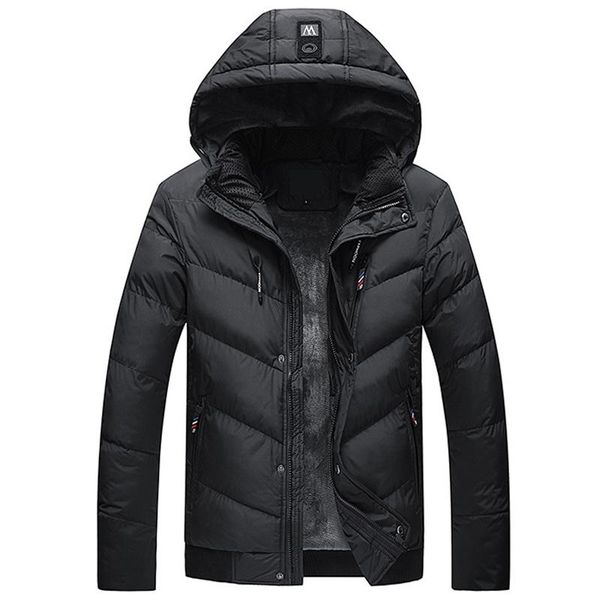 

men's down & parkas winter parka men hooded thick warm jacket coats waterproof wool liner male outwear hombre casaco masculino clothes, Black