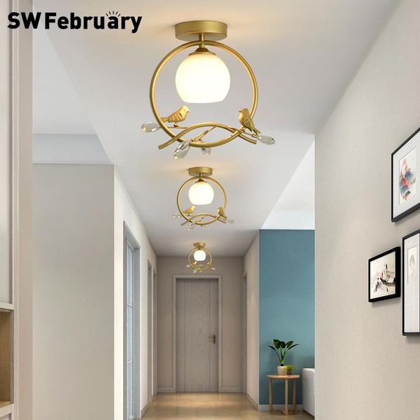 

ceiling lights nordic corridor lamp hall entrance cloakroom bar balcony lighting creative bird chandelier