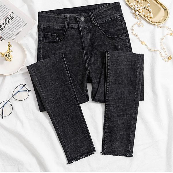 

Women's Jeans For Women Black High Waist Woman Elastic Plus Size Stretch Female Washed Denim Skinny Pencil Pants NVUC, Blue