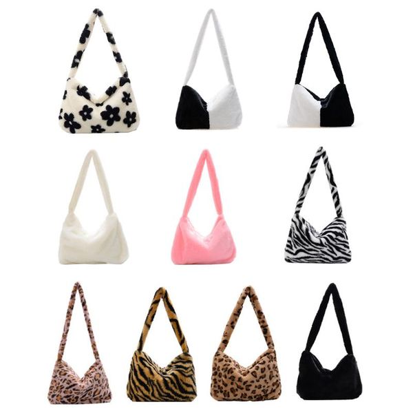 

evening bags 2021 summer shoulder messenger bag plush fashion casual soft crossbody bagstotes clutch for women