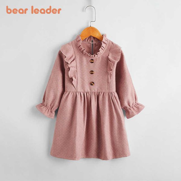 

bear leader baby girls spring princess dresses kids girl polka dot costumes chidlren party ruffles casual clothing 2-6 years 210708, Red;yellow