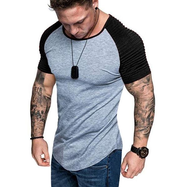 

men's t-shirts 2021 casual patchwork men t shirt short sleeve man shirts bodybuilding summer slim male tees drop, White;black