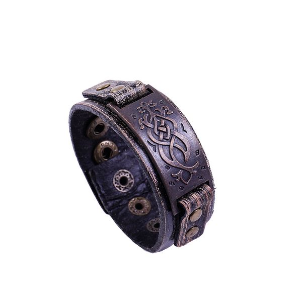 

vintage men bracelet accessories european american personality leather bracelet bangles mens jewellery, Golden;silver