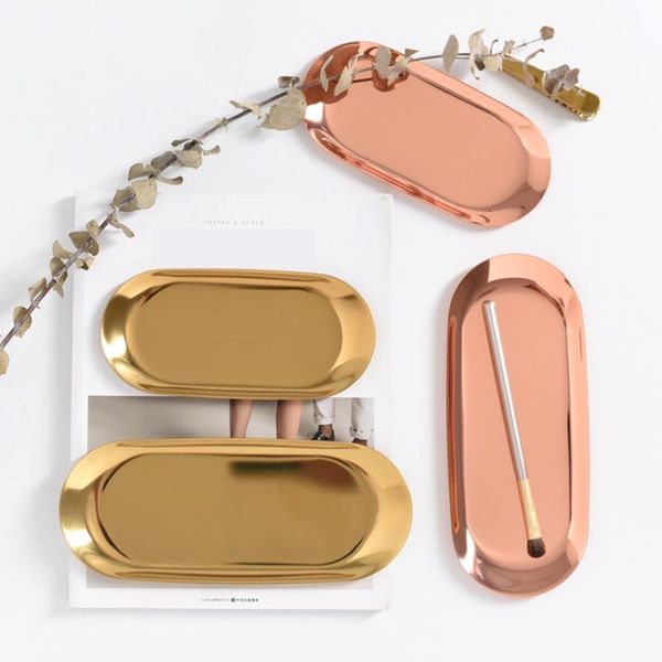 

kitchen storage & organization 2021 colorful metal tray gold oval dotted fruit plate small items jewelry serving mirror