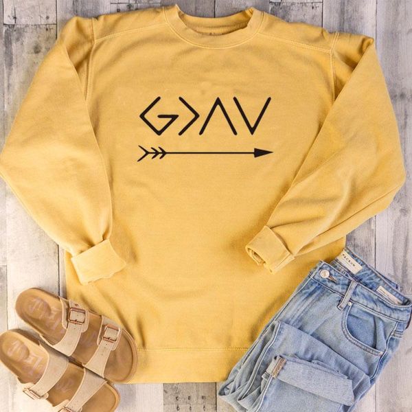 

women's hoodies & sweatshirts women harajuku womens clothing christian pullover causal god is greater than the high low, Black