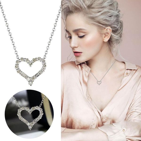 

pendant necklaces 2021 s women accessories exquisite love necklace japanese and korean version short clavicle chain, Silver