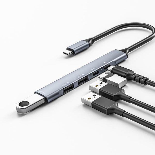 

hubs type-c hub 3usb interface dual docking station pd65w 2*usb2.0+1*usb3.0+type-c data+pd fast charge 5-in-1
