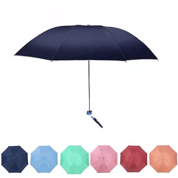 

windproof travel umbrella manual open waterproof three folding stainless steel shaft pongee fabric compact women men umbrellas