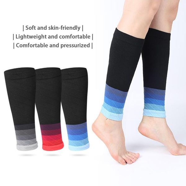 

elbow & knee pads 1pair leg calf shin splints football running athletics compression sleeves protection support unisex, Black;gray
