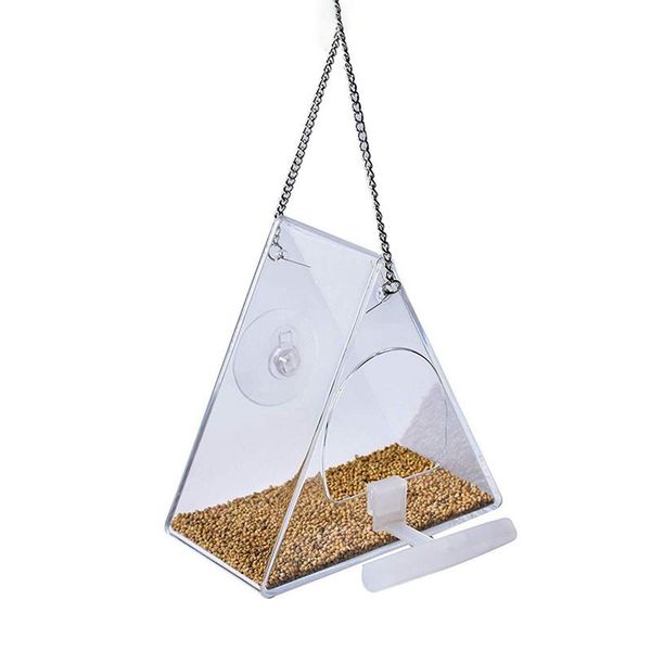 

other bird supplies feeder plastic hanging food container with suction cup transparent window garden decoration viewing