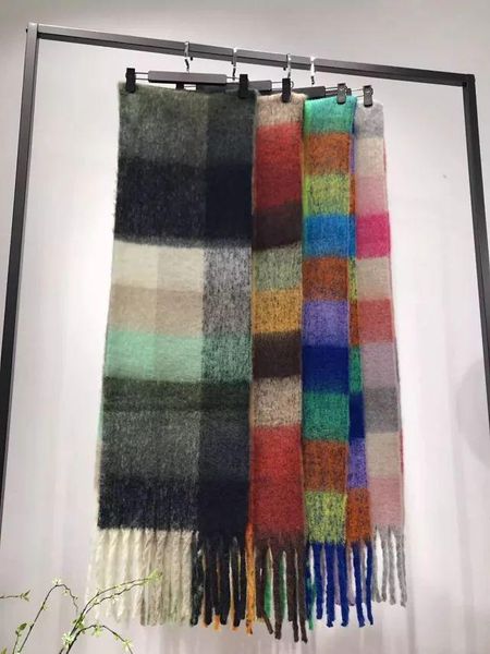 

autumn winter blends scarves plaid scarf wide lattices long shawl wrap blanket warm tippet (label put in package), Blue;gray