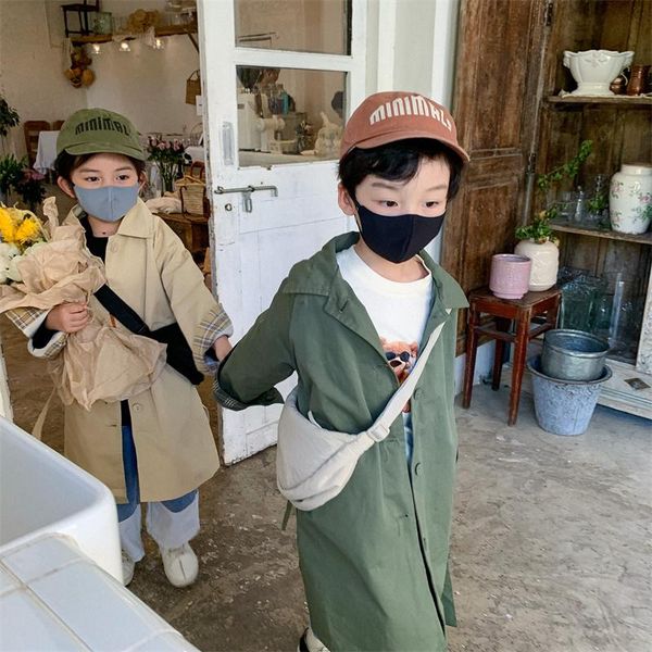 

coat boys and girls' korean loose long windbreaker, Blue;gray