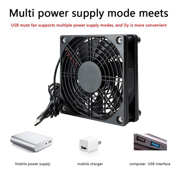 

fans & coolings 5v usb computer case chassis cooling fan wireless router set-box silent mute radiator cooler 120x120x25mm/4.72x4.72x0.98