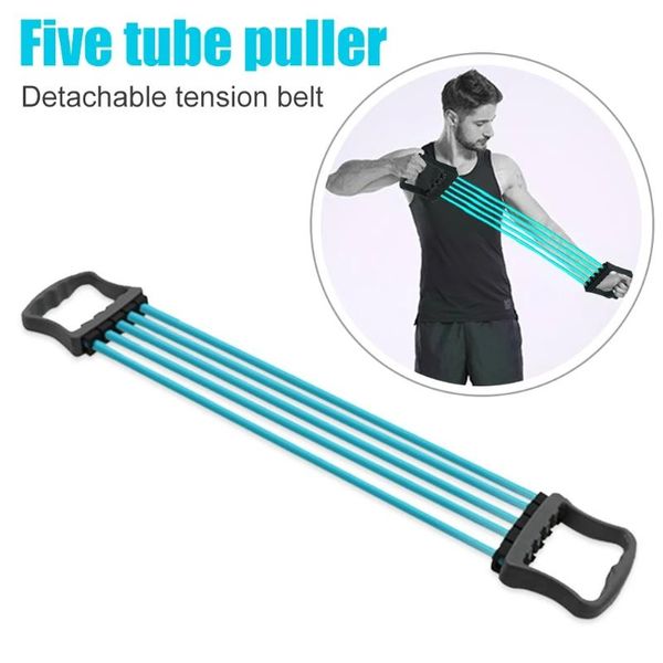 

resistance bands profession chest expander arm strength trainer puller exercise fitness 5 latex tube spring exerciser