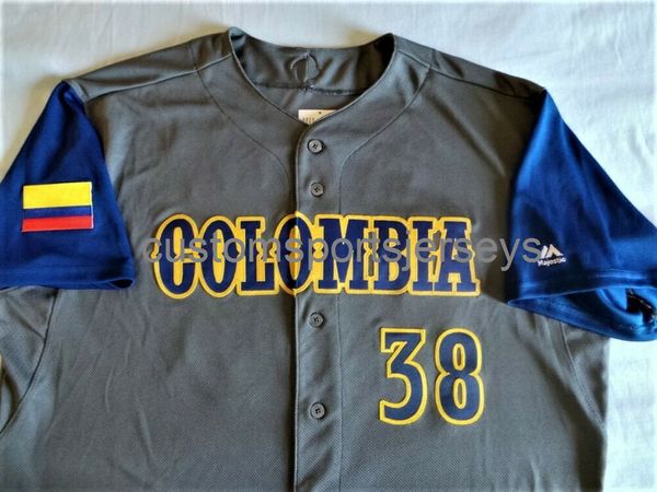 

new colombia colombian wbc baseball jersey jorge alfaro xs-5xl 6xl stitched baseball jerseys retro, Black