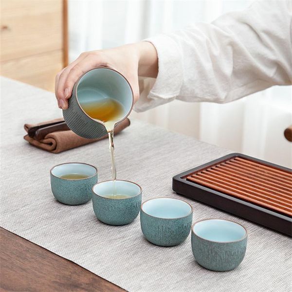 

cups & saucers ceramic retro household tea cup creative green glazed small teacups handmade pottery chinese water mug office drinkwa