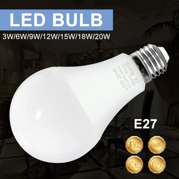

bulbs wenni led light bulb e14 bombilla e27 lamp 220v spotlight 3w 6w 9w 12w 15w 18w 20w spot 240v bedroom lighting