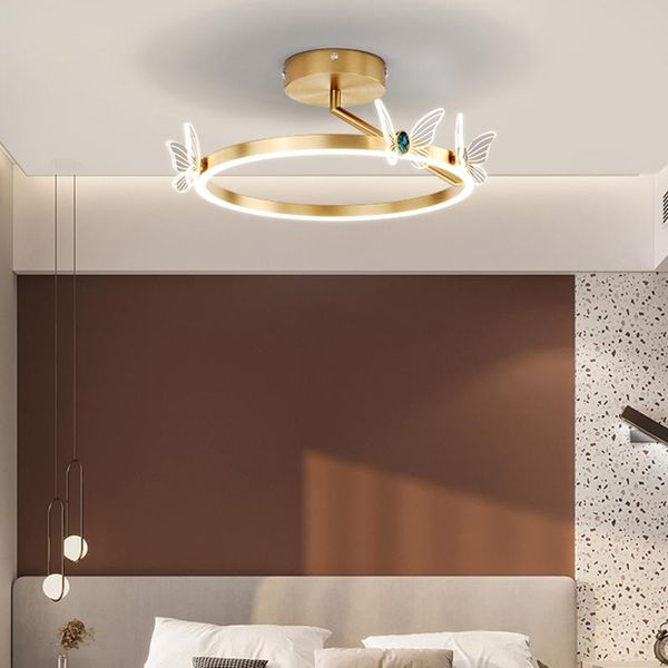

ceiling lights modern minimalist household led butterfly golden round lamps and lanterns creative study lamp bedroom dining room