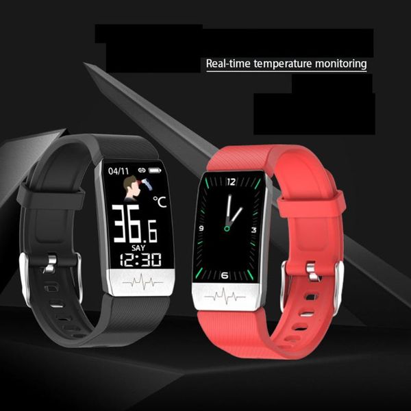 

smart wristbands t1s watch body temperature heart rate monitor fitness ecg music control sport smartwatch men women 2021