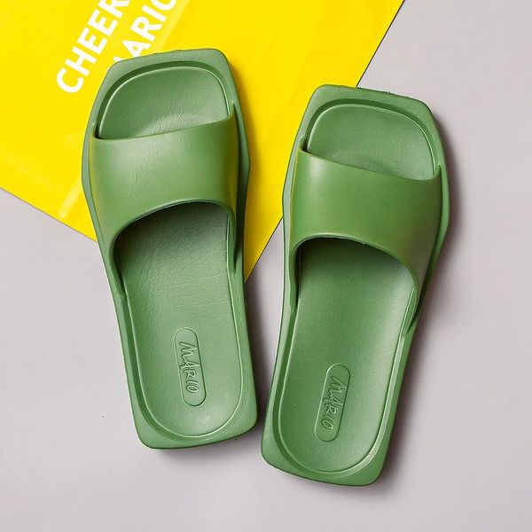 

slippers women fashion summer non-slip sandals shoes beach slides flat heels shower slipper soft sole men ladies bathroom, Black