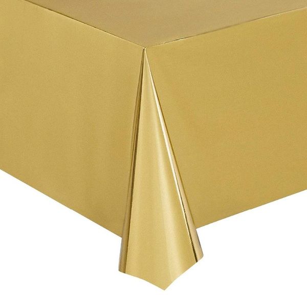 1PCS Tala de mesa de toalha de alumínio de alumínio Tanapinha de mesa descartável Prata dourada Rose Gold para festa de aniversário de aniversário Decoração de casa Dintarware