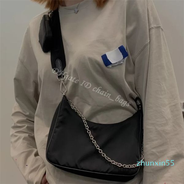 

luxurys designers nylon hobos handbag shoulder bag triangle letters flap half moon