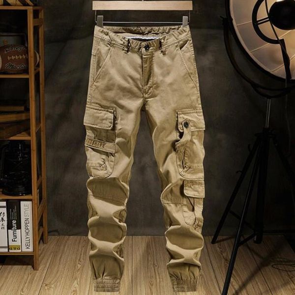 

men's pants trendy cargo joggers men casual loose baggy trousers streetwear retro harem, Black