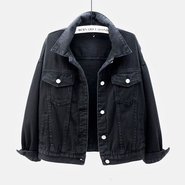 

plus size denim jacket women spring summer short coat pink jean jackets casual yellow loose outerwear women's jackets 210422, Black;brown