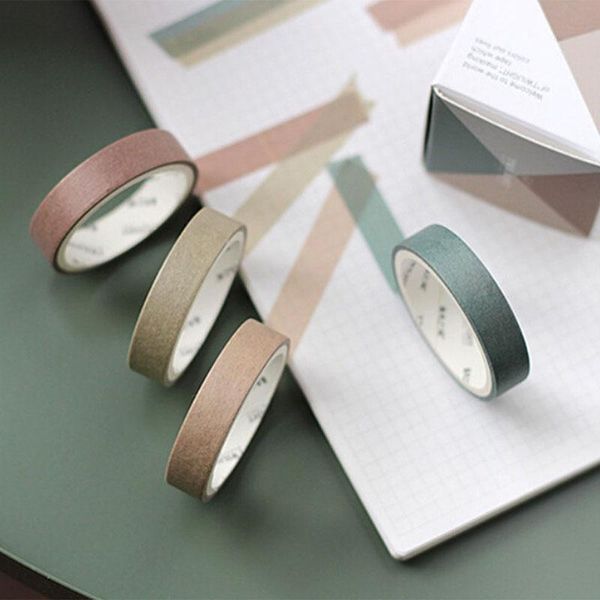 

craft tools 4 pcs/box basic rainbow paper tape set color decor planner masking stickers scrapbooking school stationary supplies