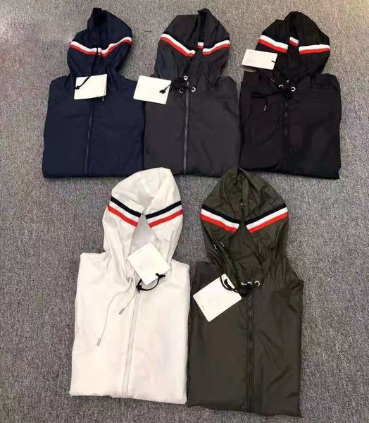 

designer mens jackets clothing france brand sunscreen bomber jacket europe and american style outerwear coat fashion hombre casual street co, Black;brown
