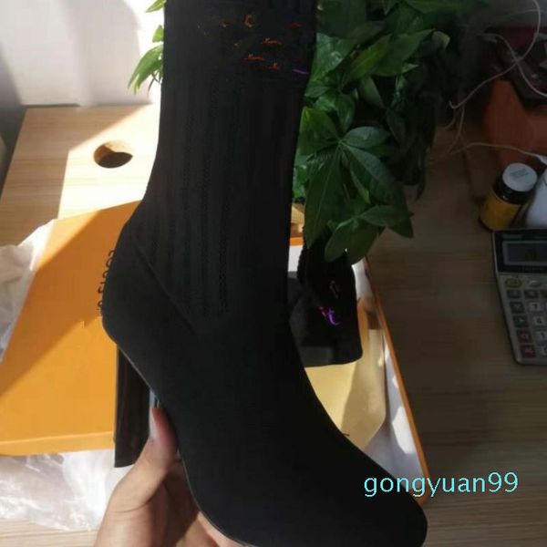 

quality fashion leather star women designer boots martin short winter ankle exquisite woman shoes cowboy booties bagshoe1978 118, Black