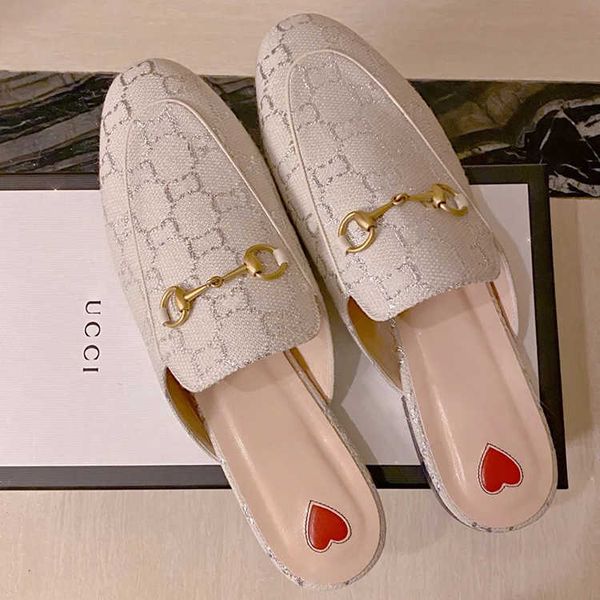 

g family white slippers women's summer 2021 horse clasp sandals, Black