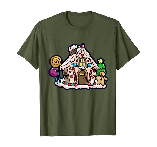 

gingerbread house t-shirt, White;black