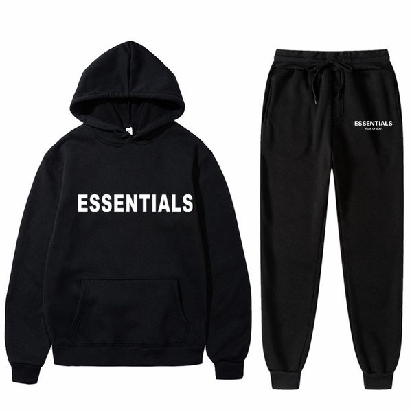 

fashion essentials casual printing men's sweater suit hoodie, Black