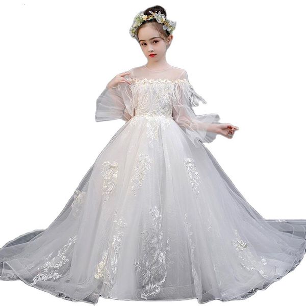 

casual dresses in 2021, the long sleeve style simple good-looking fashion made by hand flower ed host girls piano performan, Black;gray