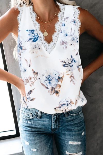 

women's tanks & camis 2021 est women summer leopard printed tank lace vest fashion camisole sleeveless casual crop, White