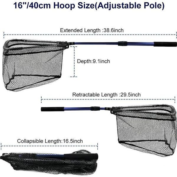 

fishing set foldable net rod handle durable nylon collapsible tools for kids fishing2021 accessories