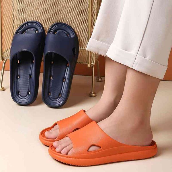 

slippers 2021 eva indoor non-slip leaking bathroom slipers for women beach breathable couple home b2lz, Black