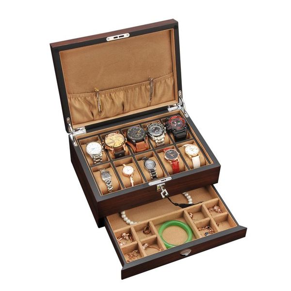 

watch boxes & cases 10 slots luxury fashion men home wooden box storage for watches 200911-23, Black;blue