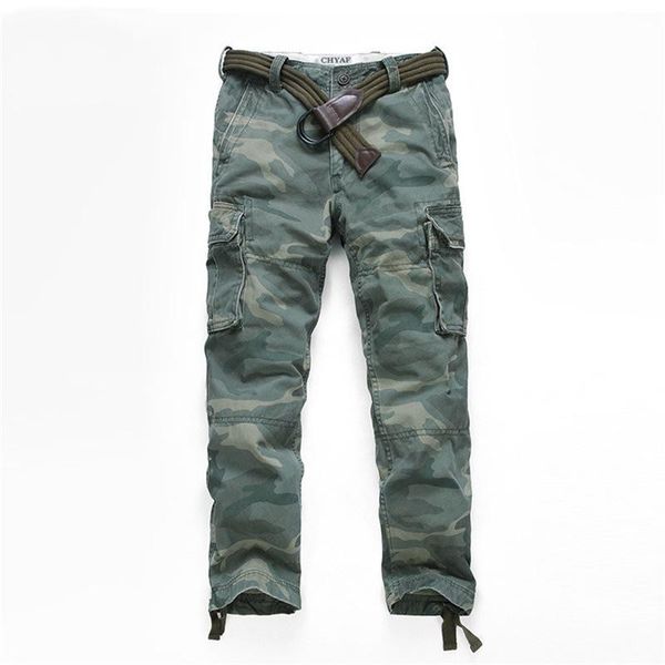 

men's pants autumn casual with belt camouflage multi-pockets cargo fashion overalls tooling trousers, Black