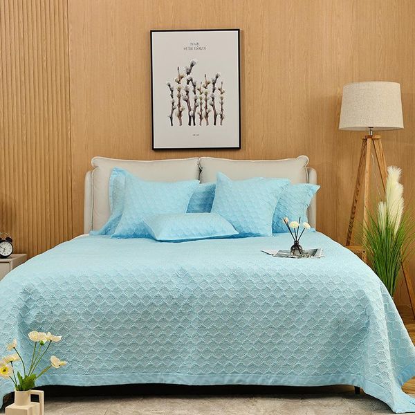 

comforters & sets chausub silky solid bedspread on the bed quilt set 3-piece embroidered cotton cover shams queen size coverlets blanket