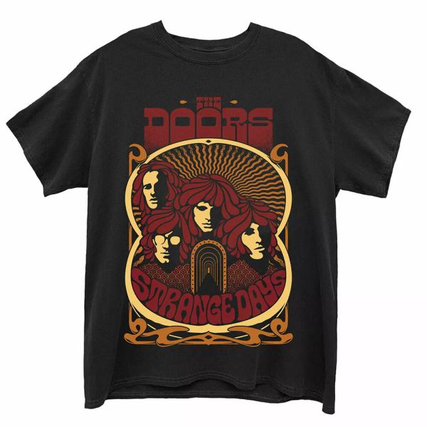 

the doors strange days vintage poster official mens t-shirt unisex, White;black