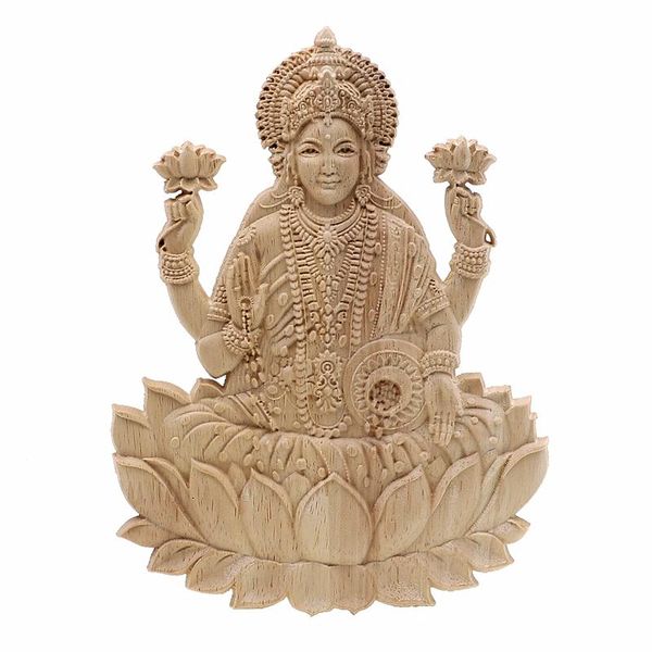 

decorative objects & figurines vzlx religious buddha statue wood carved applique frame onlay furniture decoration accessories door vintage h
